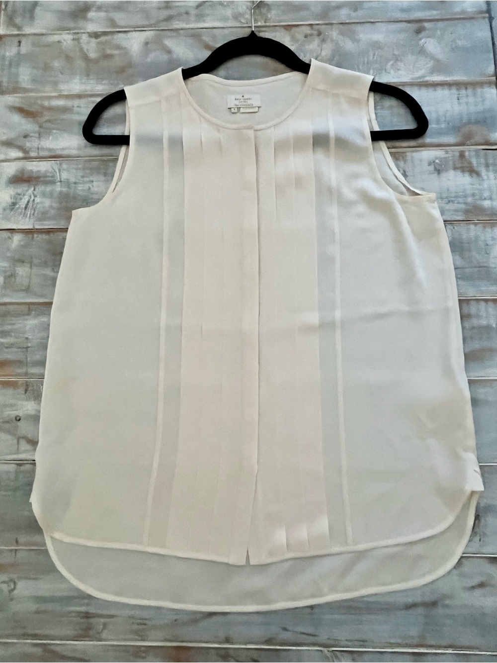 Sleeveless Pleated Front Blouse - White - kate spade